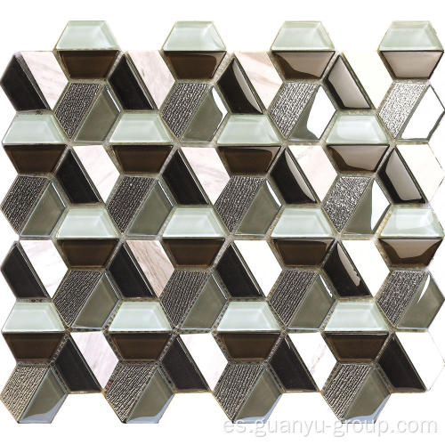 Mosaico de vidrio de diseño hexagonal